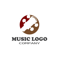 Cross Guitar Music Band Emblem Stamp Vintage Retro logo design