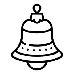 Christmas red bell tree toy icon. Outline Christmas red bell tree toy vector icon for web design isolated on white background