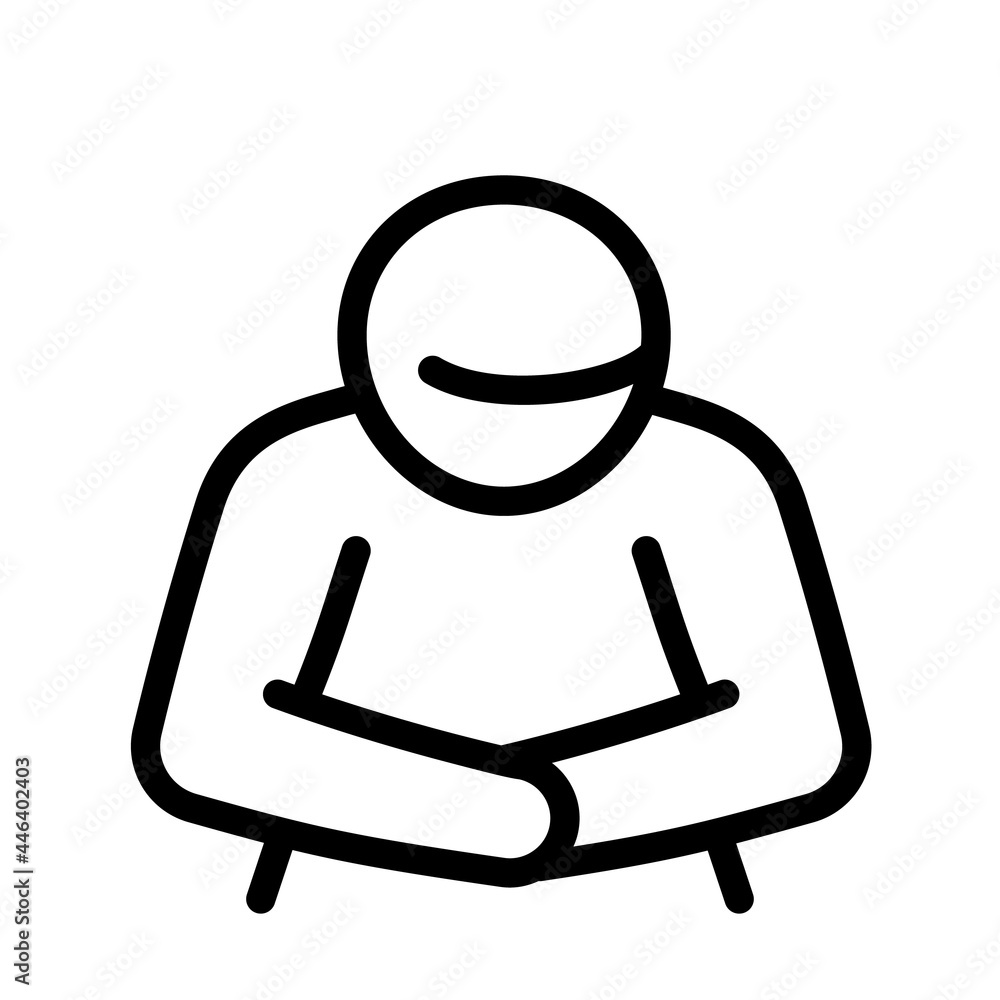 Poster man frostbite icon. outline man frostbite vector icon for web design isolated on white background