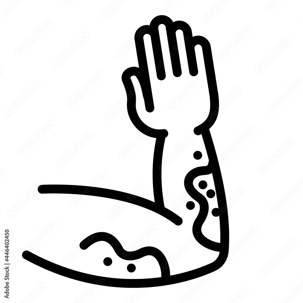 Poster hand frostbite icon. outline hand frostbite vector icon for web design isolated on white background