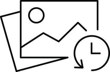 Rotate Photo icon Vector Line icon. Editable Stroke. Pixel Perfect vector illustration transparent background