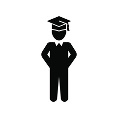 Graduation student icon vector graphic illustration