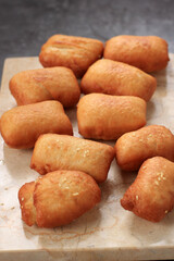 Indonesian Fried Bread Called Roti/Kue Bantal or Famous Name Odading, Selected Focus