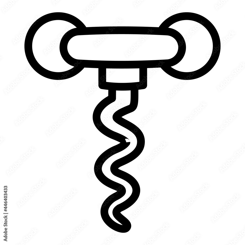 Poster corkscrew icon. outline corkscrew vector icon for web design isolated on white background
