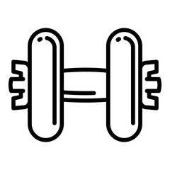 Gym dumbbell icon. Outline gym dumbbell vector icon for web design isolated on white background