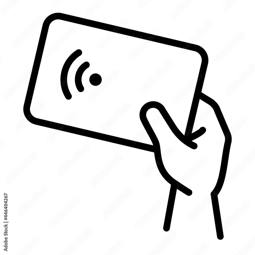 Poster nfc card icon. outline nfc card vector icon for web design isolated on white background