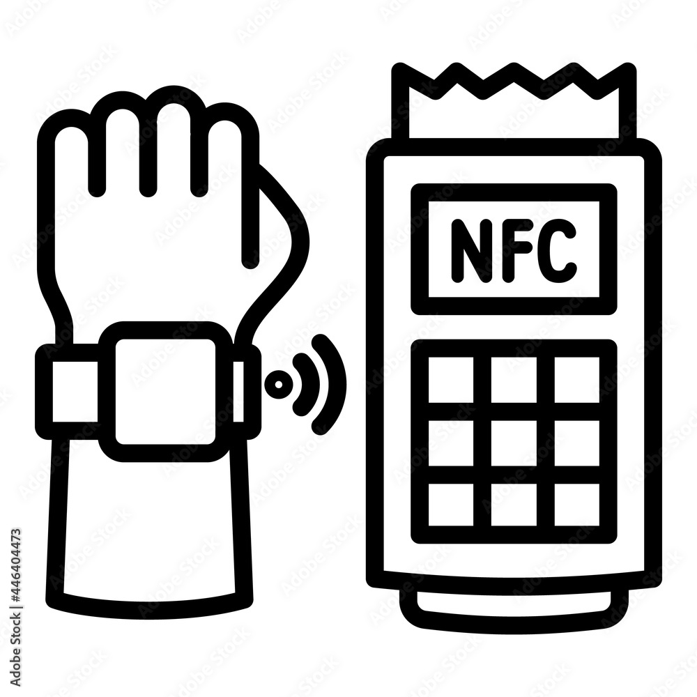 Poster nfc payment icon. outline nfc payment vector icon for web design isolated on white background