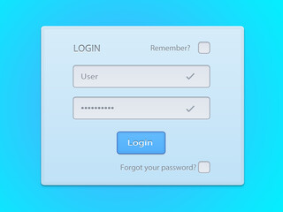 Login illustration isolated on orange background