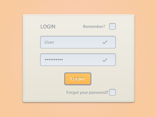Login illustration isolated on orange background