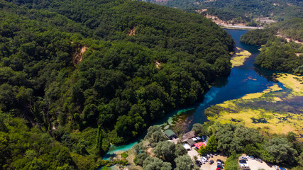 Fototapeta na wymiar lake with blue water blue eye in albania