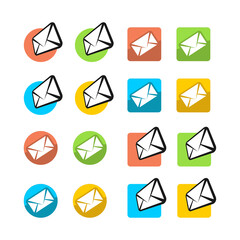 Set of Email icon vector design, modern letter or envelope icon symbol for web or mobile app