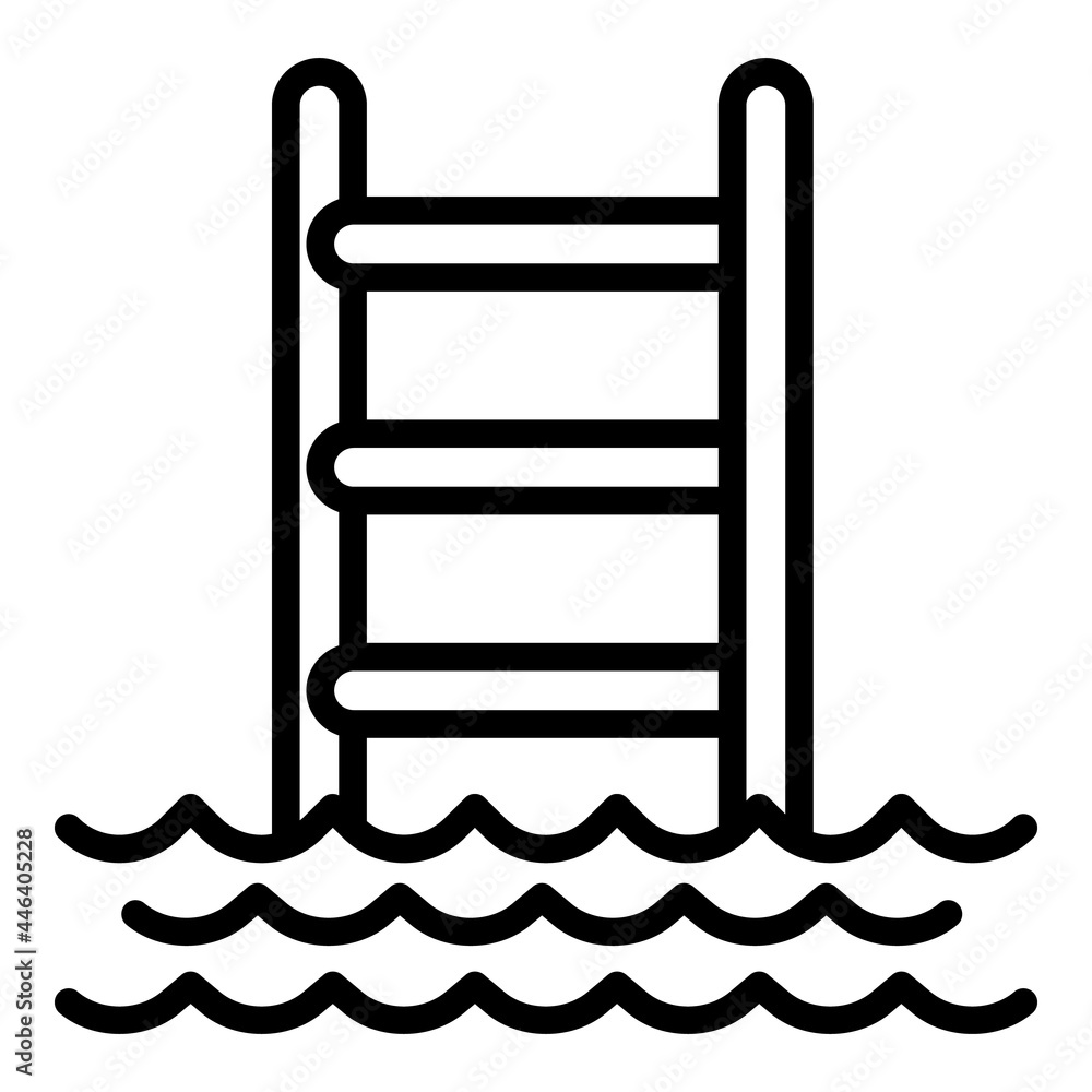 Poster ladder water pool icon. outline ladder water pool vector icon for web design isolated on white backg
