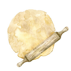 Watercolor dough with rolling pin
