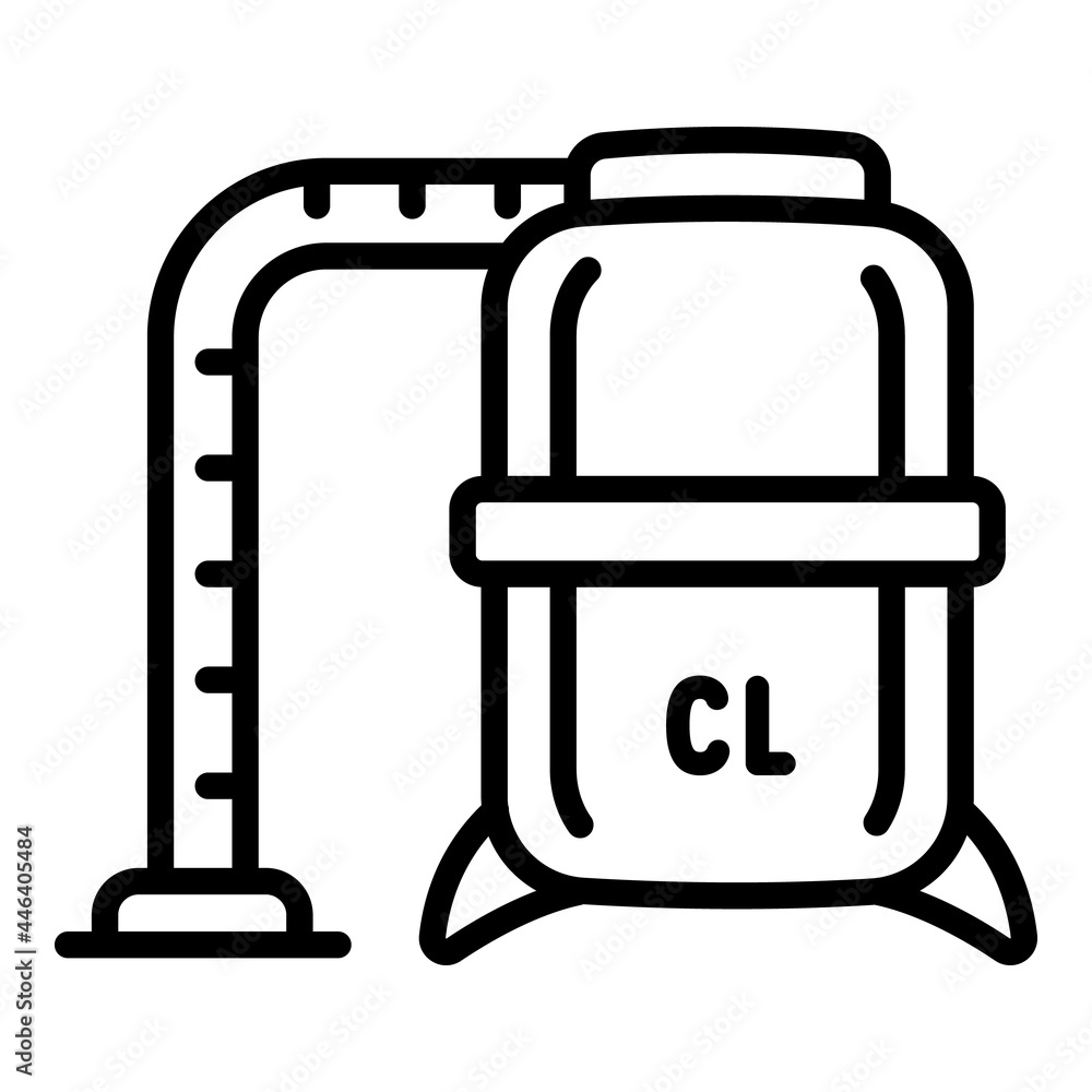 Poster chlorine pool cleaner icon. outline chlorine pool cleaner vector icon for web design isolated on whi