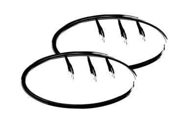 Christianity Symbol of Jesus Christ, Natural Brush Strokes with rough edges, Silhouette outline of cross