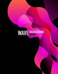 Vertical fluid gradient wave abstract background. Bright color waves in the dark. Vector Illustration For Wallpaper, Banner, Background, Landing Page