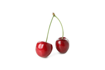 Sweet red cherry isolated on white background