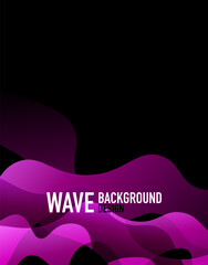 Vertical fluid gradient wave abstract background. Bright color waves in the dark. Vector Illustration For Wallpaper, Banner, Background, Landing Page