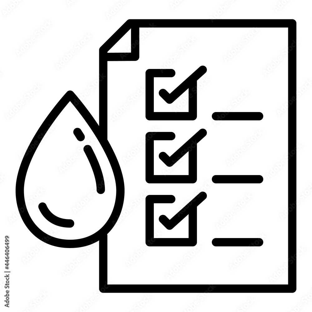 Poster approved water filter icon. outline approved water filter vector icon for web design isolated on whi