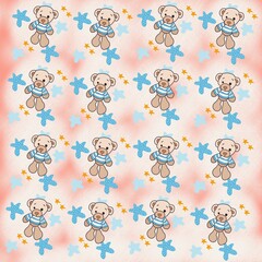 illustration of a teddy bear with stars suitable for background