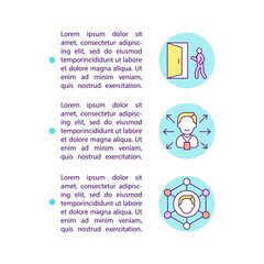 Unlock new opportunities concept line icons with text. PPT page vector template with copy space. Brochure, magazine, newsletter design element. Gaining useful connections linear illustrations on white