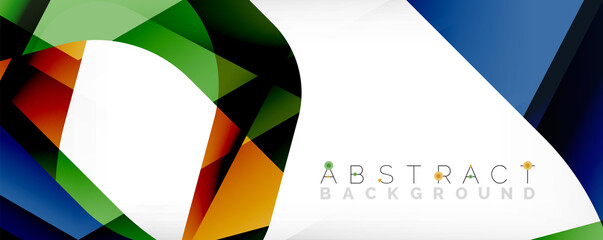 Obraz premium Minimal abstract background - color overlapping shapes on white with shadow lines. Vector Illustration For Wallpaper, Banner, Background, Landing Page