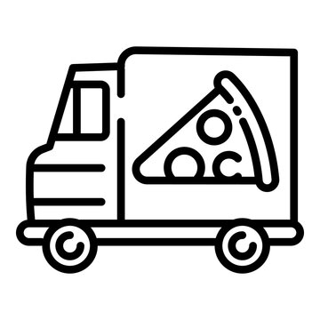 recommend clip art: Pizza food truck icon. Outline pizza food truck vector icon for web design isolated on white background