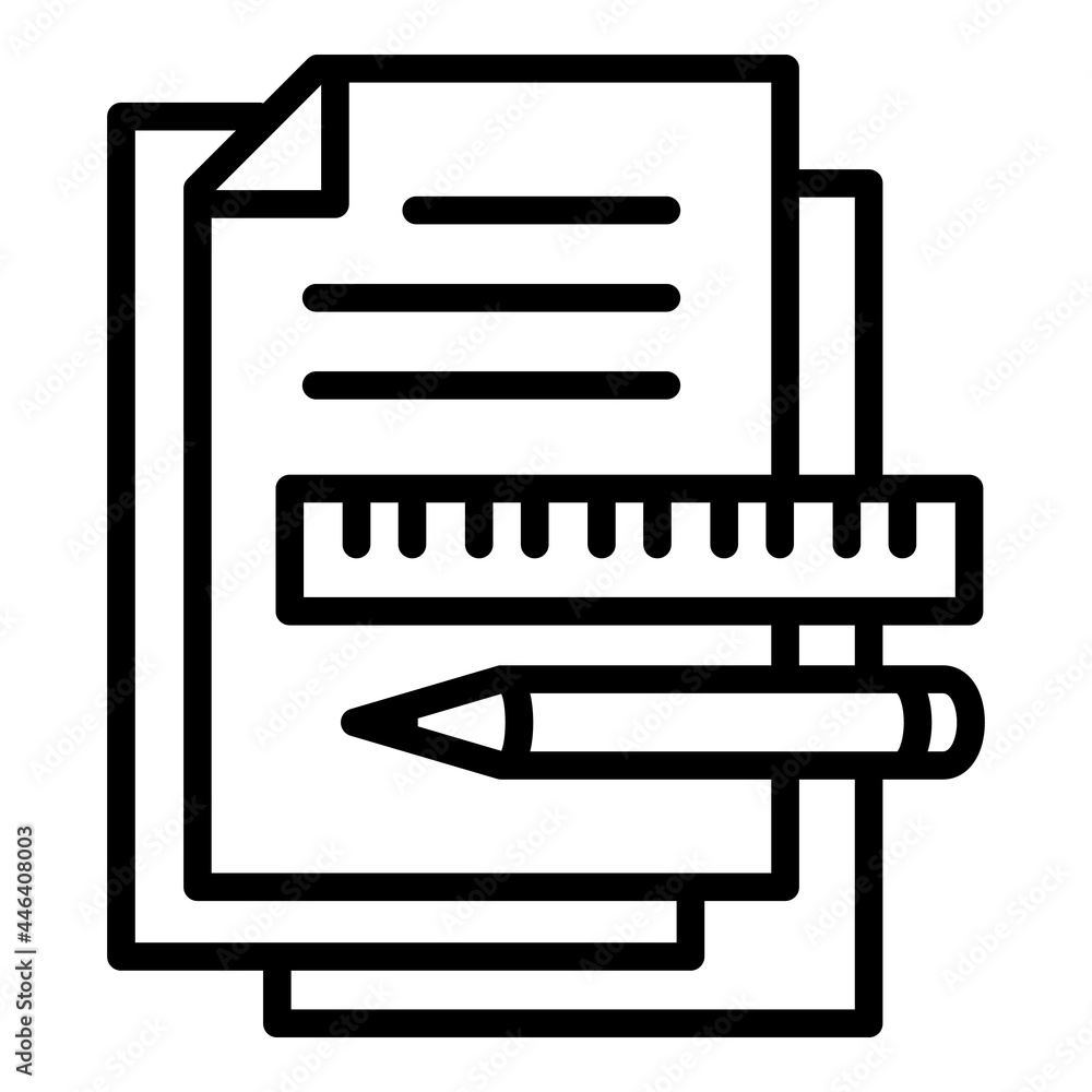 Poster architect papers icon. outline architect papers vector icon for web design isolated on white backgro