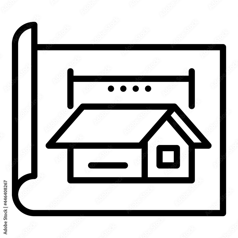 Poster architect cabana project icon. outline architect cabana project vector icon for web design isolated 