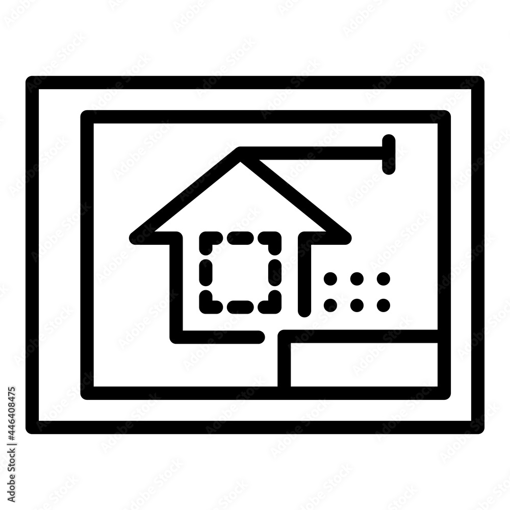 Poster architect tablet icon. outline architect tablet vector icon for web design isolated on white backgro