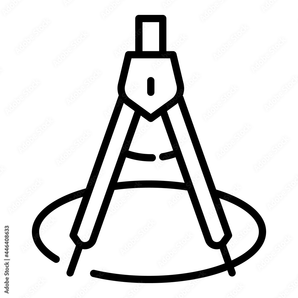 Poster circle compass icon. outline circle compass vector icon for web design isolated on white background
