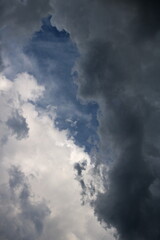 Fototapeta premium Dark sky and dramatic black cloud before rain 