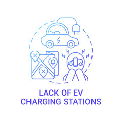 Charging stations eco-friendly car lack concept icon. EVs special hardware installation abstract idea thin line illustration. Infrastructure improvement. Vector isolated outline color drawing.