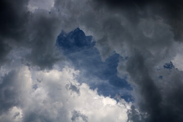 Dark sky and dramatic black cloud before rain
