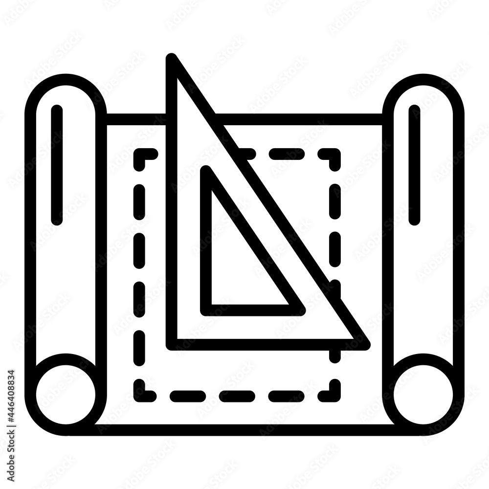 Poster architect triangle paper icon. outline architect triangle paper vector icon for web design isolated 