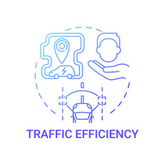 Eco-friendly traffic efficiency concept icon. EV comfort using abstract idea thin line illustration. Future transport hi-tech advantages. Hybrid car evolution. Vector isolated outline color drawing.