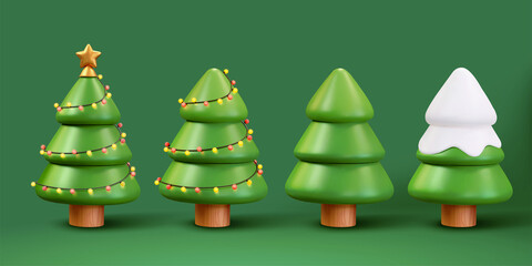 3d Christmas tree set © HstrongART