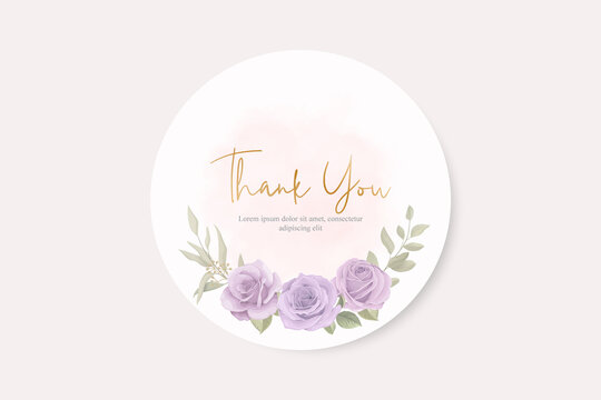 Thank you card design on a flower theme