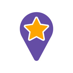 Star favorite pin map glyph icon. Map pointer