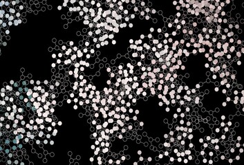 Dark Pink, Green vector pattern with artificial intelligence network.