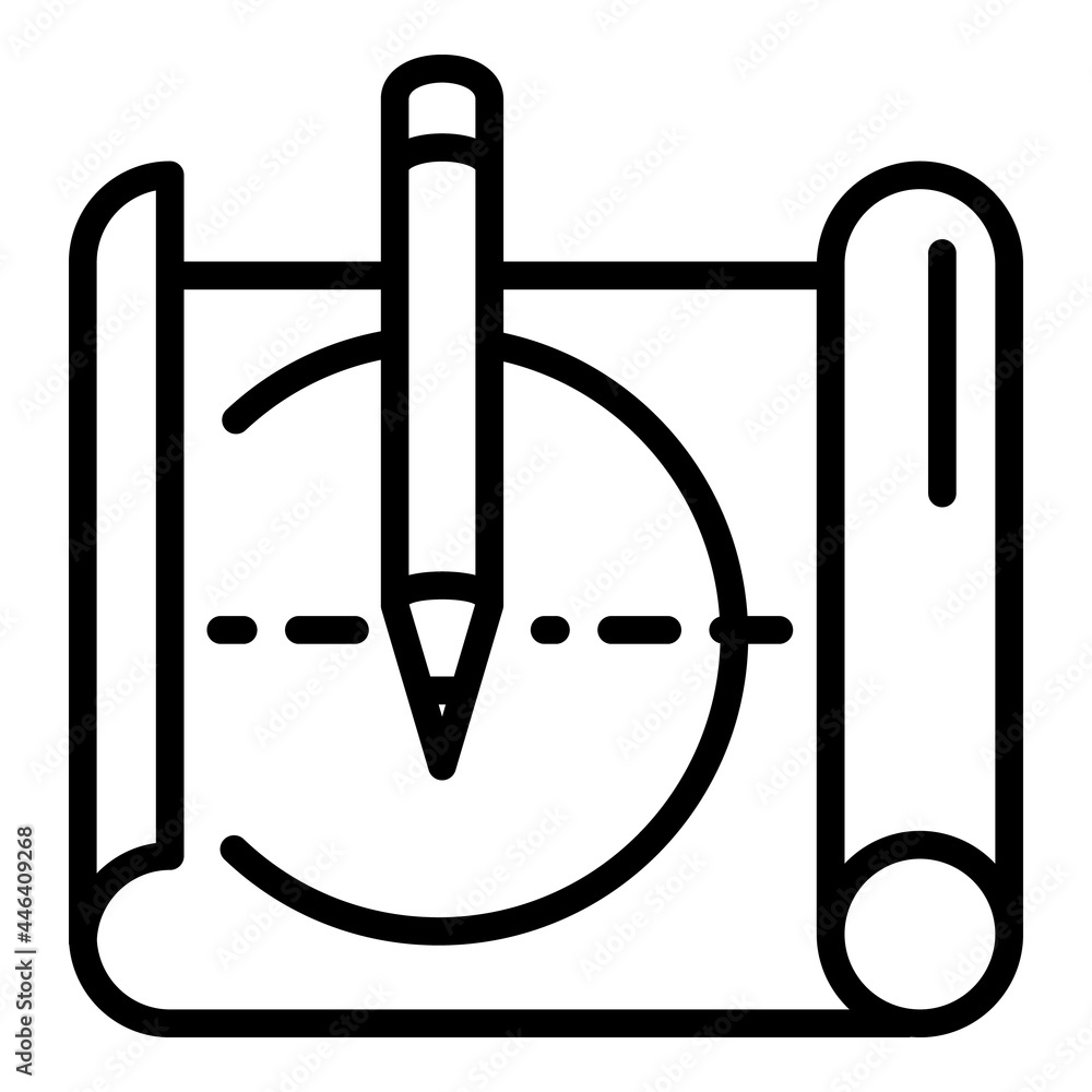 Poster architect sketch icon. outline architect sketch vector icon for web design isolated on white backgro