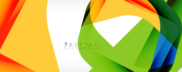 Minimal abstract background - color overlapping shapes on white with shadow lines. Vector Illustration For Wallpaper, Banner, Background, Landing Page