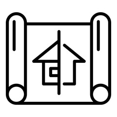 House village plan icon. Outline house village plan vector icon for web design isolated on white background