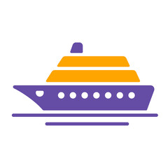 Cruise liner flat vector glyph icon isolated