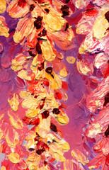Obraz na płótnie Canvas Oil painting. Bright wisteria flowers