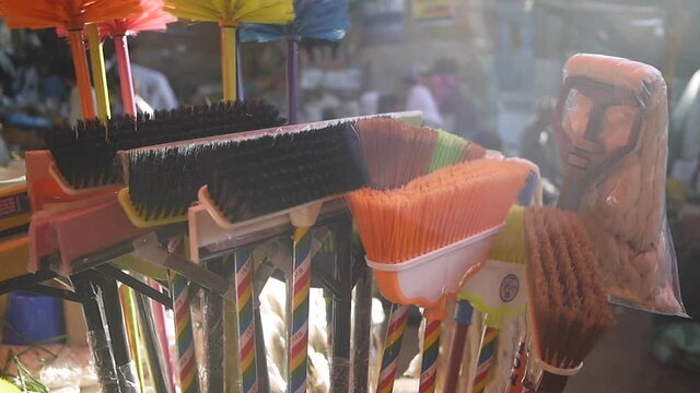 Broom sticks at a stall in old karachi