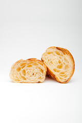 Delicious traditional Fresh croissant cut in half