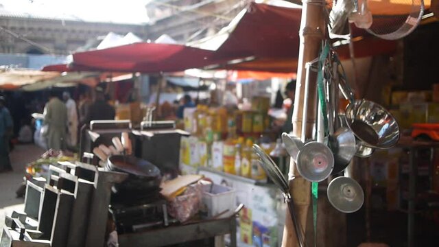 Flies flying around a hardware store in karachi