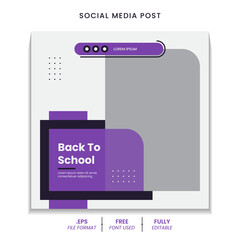 Back to school education admission for social media post banner template - obrazy, fototapety, plakaty
