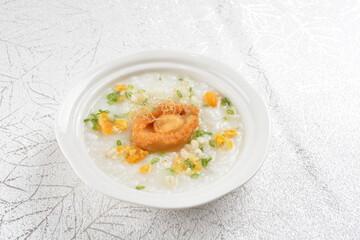 teo chew cook hot porridge congee rice with whole mini abalone seafood asian halal menu